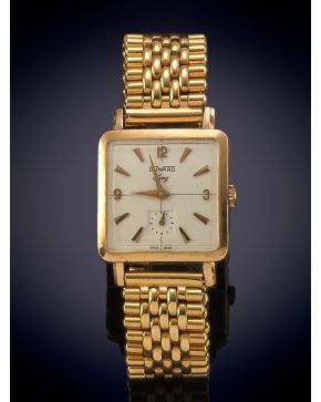1100-ELEGANTE RELOJ DE PULSERA CON CAJA Y BRAZALETE EN ORO AMARILLO DE 18K