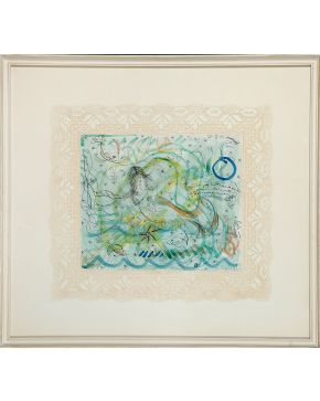 2002-SANTIAGO PALET / RAFAEL ALBERTI Los sueños de Picasso (La Sirena)  1971 Tinta negra, acuarela y colores opaco