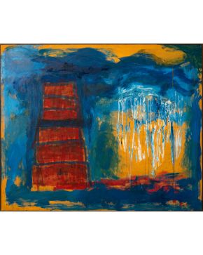 57-JOSÉ MANUEL BROTO (Zaragoza 1949) La otra montaña . 1984 Óleo sobre lienzo Firmado, fechado y titulado al do