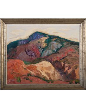 9-LUIS ARCAS (Valencia 1934-Cambridge 1989) Paisaje . 1973 Óleo sobre lienzo Firmado y fechado 1973 Medidas: