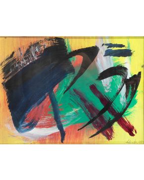 51-GERARD SCHNEIDER (Sainte-Croix, Suiza 1896-París 1986) Sin título . 1978 Acuarela y gouache sobre cartón F