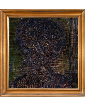 2007-AGUSTÍN BOYER SALVADOR (1940) Retrato de mujer  Ólseo sobre tabla Medidas: 62 x 60 cm. Firmado en el la
