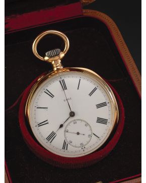 912-RELOJ DE BOLSILLO LEPINE. CAJA EN ORO AMARILLO DE 18K. MOVIMIENTO MECÁNICO MANUA