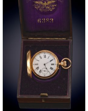 922-RELOJ DE BOLSILLO SABONETA FIRMADO PAUL JEANNOT" CAJA EN ORO AMARILLO DE 18K REM