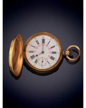 926-RELOJ DE BOLSILLO SABONETA. CAJA EN ORO AMARILLO DE 18K. MOVIMIENTO MECÁNICO MAN