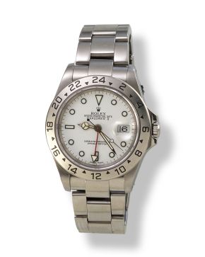 942-ROLEX EXPLORER II REF: 16570. CAJA Y BRAZALETE EN ACERO. MOVIMIENTO AUTOMÁTICO. 