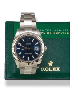 943-ROLEX OYSTER PERPETUAL DATE JUST" REF 126334, AÑO 2023. CAJA Y BRAZALETE EN ACER