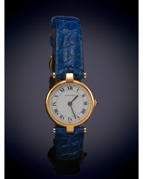 948-CARTIER" RELOJ DE PULSERA PARA SEÑORA. CAJA EN ORO AMARILLO DE 18K Y CORREA EN P