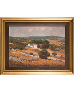 2020-FRANCISCO CALABUIG GISBERT (Albalat dels Sorells, Valencia, 1946) Campos" Óleo sobre lienzo. Firmado en el á