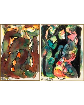 2001-FRANCISCO MATEOS GONZÁLEZ (1894-1976) Sin título" Acuarela sobre papel. Medidas: 14 x 10 cm."