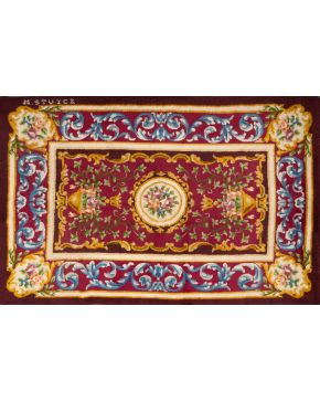 306-Alfombra en lana de diseño Aubusson