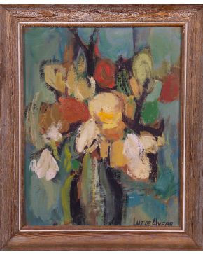 2001-LUZ DE ALVEAR (1926-2001) "Florero" Óleo sobre tablero entelado Firmado