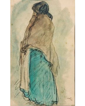 2014-ISIDRO NONELL Y MONTURIOL (1873-1911) Gitana de pie con mantón". Serigrafí