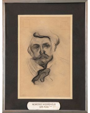39-NEMESIO MOGROBEJO (Bilbao 1875-Graz, Austria 1910)  Retrato" Carboncillo s