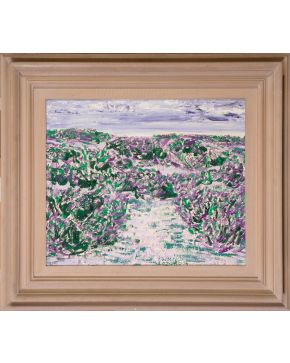 17-FRANCISCO LOZANO (Antella 1912-Valencia 2000)  Paisaje". 1974 Óleo sobre l