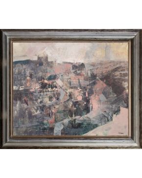 31-ALEJANDRO QUINCOCES (Bilbao 1951) Toledo" Óleo sore lienzo Firmado M