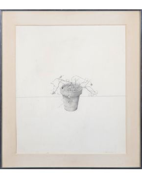 49-RAFAEL CIDONCHA (Vigo 1952) "Tiesto". 1972 Carboncillo sobre papel Firm
