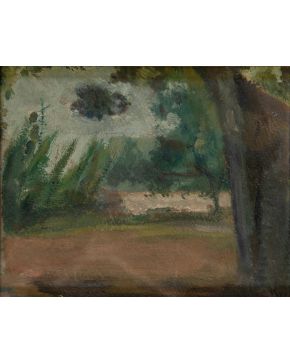 37-EMILIO VARELA (Alicante 1887-1951)  Paisaje" Óleo sobre cartón Firmado