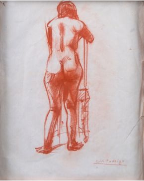 2009-JOSE MARÍA CID RODRIGO (1940-1992)  Desnudo femenino" Dibujo en sepia M