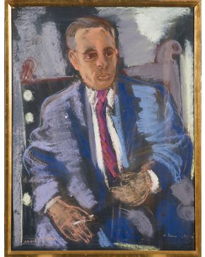 2007-EMMANUEL MANÉ-KATZ (Kremenchuk, Ucrania 1894-Haifa, Israel 1962)  Portrait of Rene Lavigne". 1952  Pastel sobre papel  Firmado  Medidas:100 x 76 