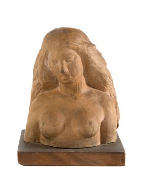 2009-ENRIC CASANOVAS (Barcelona 1882-1948) Busto femenino"  Terracota Firmada Numerada 1/5 Medidas: 15 x 12 x 10 cm. "
