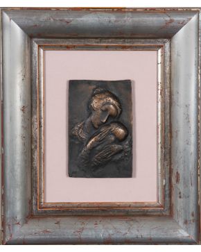 33-PABLO GARGALLO (Maella 1881-Reus 1934) Petite Maternité". 1916 Bronce Firmado y con incisión H.C. de una edición de 35 ejemplares en números romano