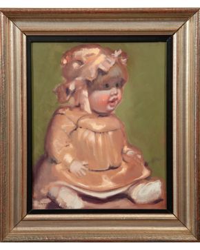 2053-JOSÉ ANTONIO PALANCA RUIZ (1934) “Muñeca”  Óleo sobre lienzo Firmado en el ángulo inferior izquierdo Me