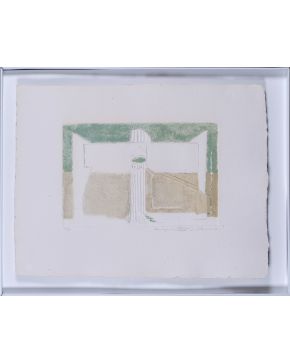 1525-LUCIO MUÑOZ (Madrid 1929-1998) Sin título". 1992 Aguafuerte y gofrado sobre papel Firm