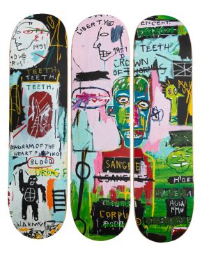 1314-D'APRES JEAN-MICHEL BASQUIAT (New York 1960-1988) Jean Michel Basquiat Skate",  Skate con