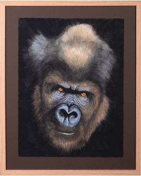 1357-GABRIEL SILVA (Madrid 1970) Gorila" Gouache sobre papel Medidas: 76 x 56, 5 cm."