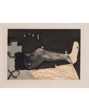 1543-ANTONI TÀPIES (Barcelona 1923-2006) La Cama". 1975 Litografía sobre papel Velin Guarro