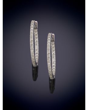 10-FINAS CRIOLLAS DE BRILLANTES. Montura en oro blanco 18k.