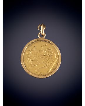 971-COLGANTE CON MONEDA ORO 18K.