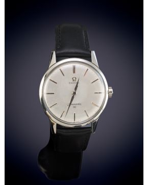 991-OMEGA SEAMASTER . RELOJ DE PULSERA AÑOS 50-60. CAJA EN ACERO. Esfera gris con numeración a trazos aplicados en acero al igual