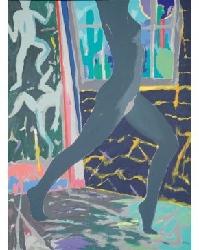2033-PACO SIMÓN (Barcelona 1954) Dancing Fool. 1987 Acrílico sobre lienzo Firmado Al dorso firnado y titulado Dancin