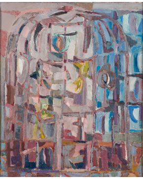 2009-SAM ANDEL  Composition. 1959 Óleo sobre lienzo Al dorso firmado y fechado 1959 Medidas: 74 x 61 cm. 