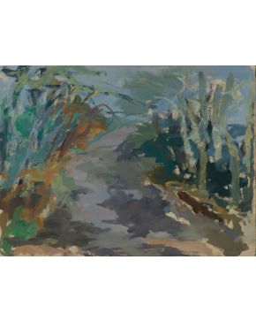2039-EMMANUEL MANÉ-KATZ (Kremenchuk, Ucrania 1894-Haifa, Israel 1962) The Path  Gouache sobre cartulina  Firmado Medi