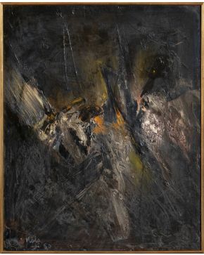 55-MANUEL VIOLA (Zaragoza 1916- San Lorenzo del Escorial 1987) Olivares del sueño. 1960 Óleo sobre lienzo Firmado y fech