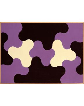 58-EQUIPO 57 (José Duarte, Agustín Ibarrola, Juan Serrano & Juan Cuenca 1957-1962) Sin título. 1961 Acrílico sobre lienzo 