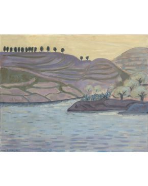 32-MARÍA GIRONA (Barcelona 1923-2015) El Jonquete. 1972 Óleo sobre lienzo Firmado Medidas: 50 x 65 cm. 
