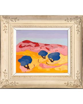 1-MANUEL MARTOS (Jaén 1950) Paisaje de Jaén Óleo sobre lienzo Firmado Medidas: 36 x 44 cm. 