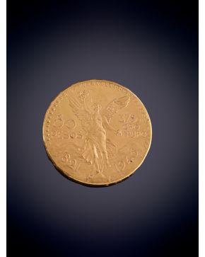 909-MONEDA 50 PESOS MEXICANOS EN ORO AMARILLO DE 22K. 