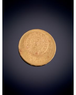 910-MONEDA DE 20 PESOS MEXICANOS EN ORO AMARILLO DE 22K. 