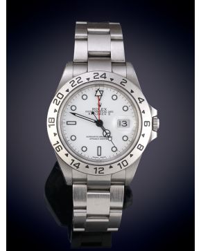941-ROLEX OYSTER PERPETUAL DATE EXPLORER II EN ACERO. Esfera blanca con numeración a trazos . Movimiento automático. Ven