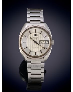 948- TISSOT " MODELO TISSONIC ELECTRONIC Reloj pulsera de caballero años 70. Caja en acero. Brazalete original integr