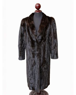 989-ABRIGO VISÓN DE LOMOS COLOR MARRÓN CHOCOLATE