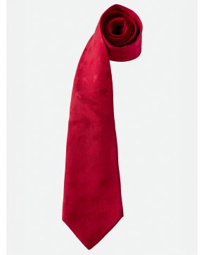 878-HERMÉS. CORBATA EN TONO ROJO CON DETALLES DE ELEFANTES EN BRILLO.