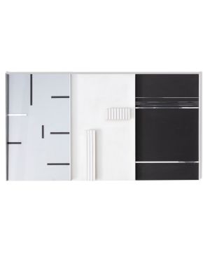 42-FERNANDO MIGNONI (Madrid 1929-2011) Regreso al futuro nº 126. 2001 Relieve de collage de metacrilatos sobre ta