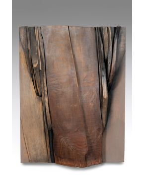 38-FRANCISCO FARRERAS (Barcelona 1927-Madrid 2021) Relieve nº 240A. 1989 Maderas talladas en relieve sobre tabla 