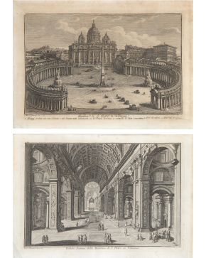 519-GIOVANNI BATTISTA PIRANESI (Mogliano Veneto, 1720-Roma, 1778) Vistas de la Basílica de San Pedro del Vaticano"" 1747 A